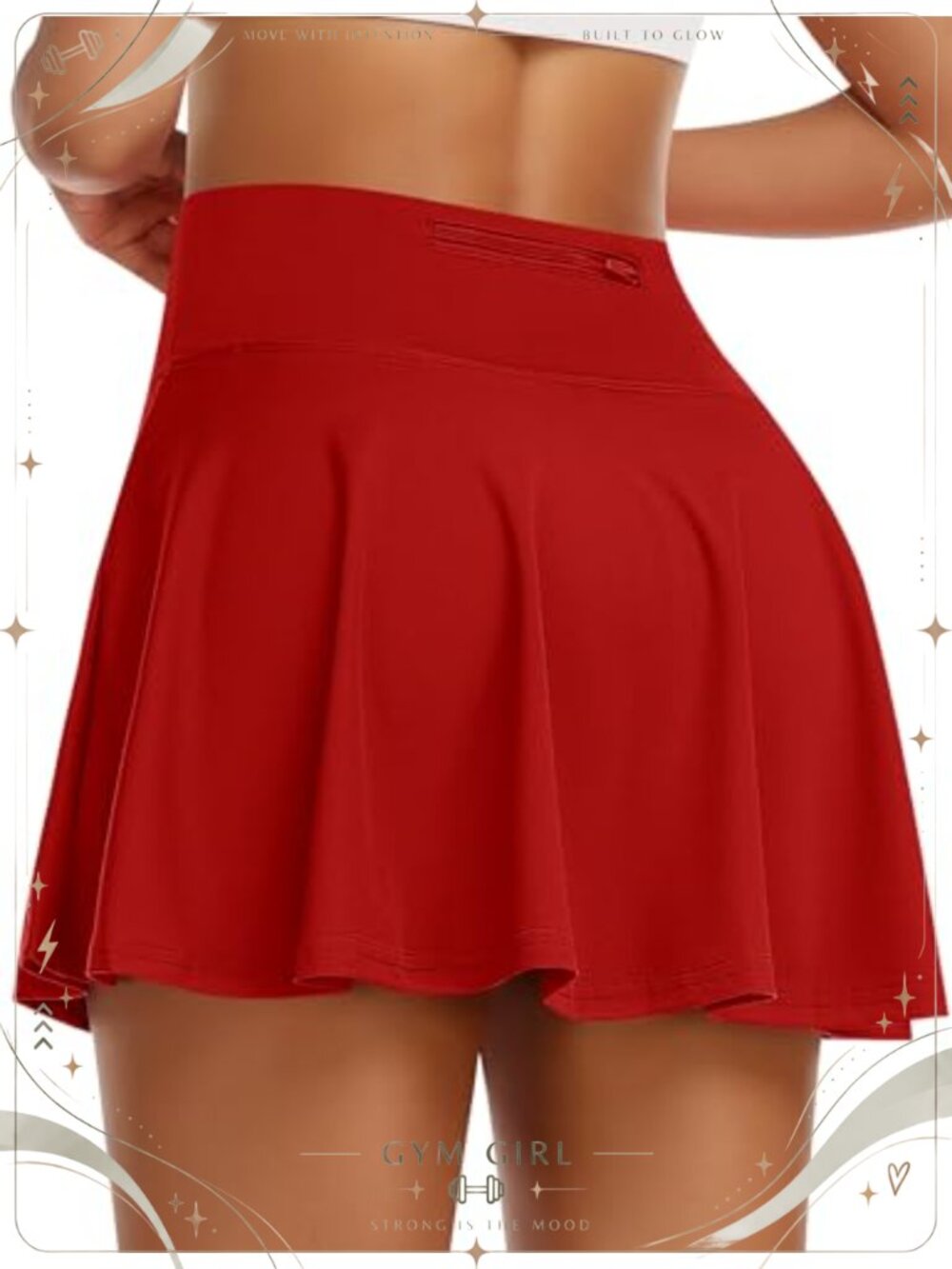 Pleated Tennis Skort with Built-in Shorts, High Waist Athletic Skirt with